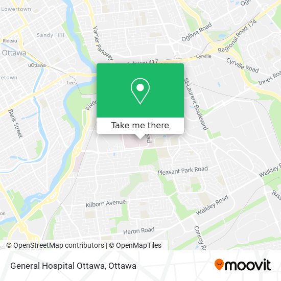 General Hospital Ottawa map
