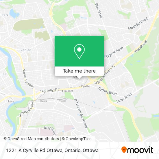 1221 A Cyrville Rd Ottawa, Ontario map