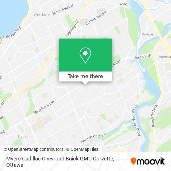 Myers Cadillac Chevrolet Buick GMC Corvette map