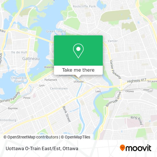 Uottawa O-Train East/Est map