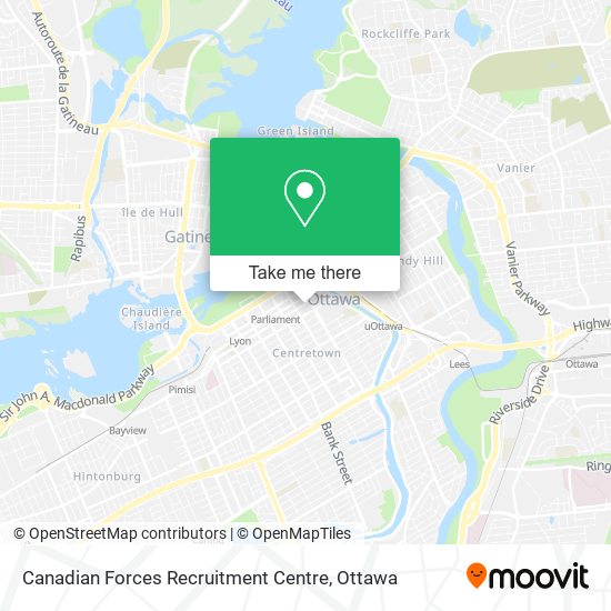 Canadian Forces Recruitment Centre map