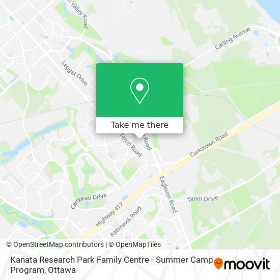 Kanata Research Park Family Centre - Summer Camp Program map
