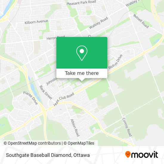 Southgate Baseball Diamond map