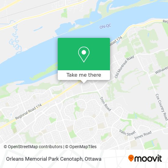 Orleans Memorial Park Cenotaph map