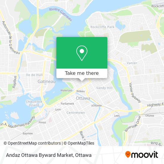 Andaz Ottawa Byward Market map