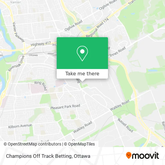 Champions Off Track Betting map