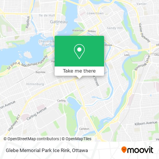 Glebe Memorial Park Ice Rink map