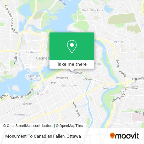 Monument To Canadian Fallen map
