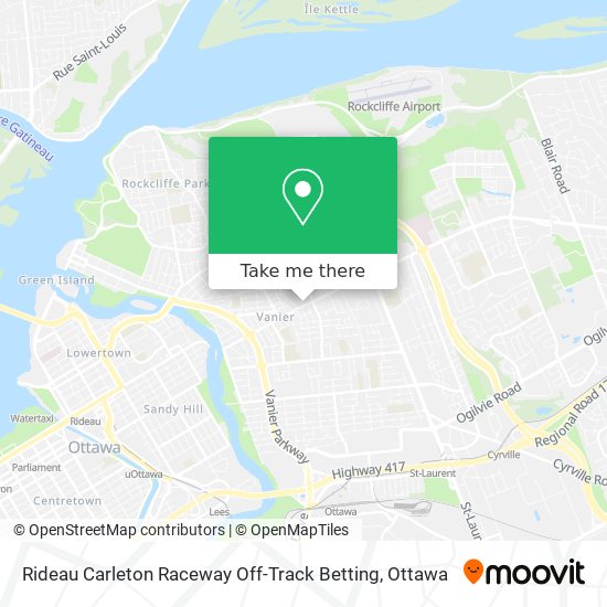 Rideau Carleton Raceway Off-Track Betting map