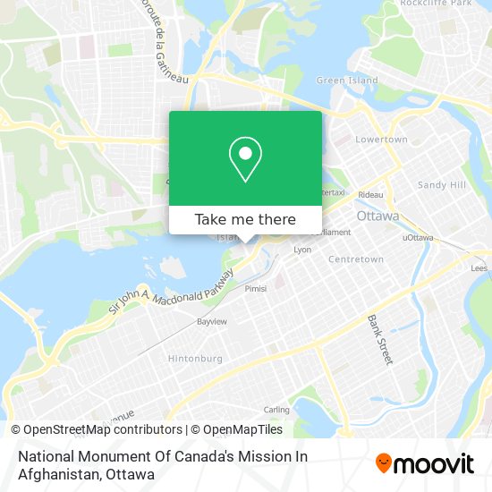 National Monument Of Canada's Mission In Afghanistan map