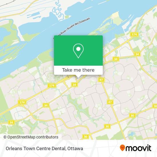 Orleans Town Centre Dental map