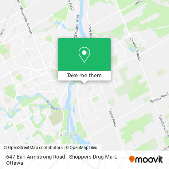 647 Earl Armstrong Road - Shoppers Drug Mart map