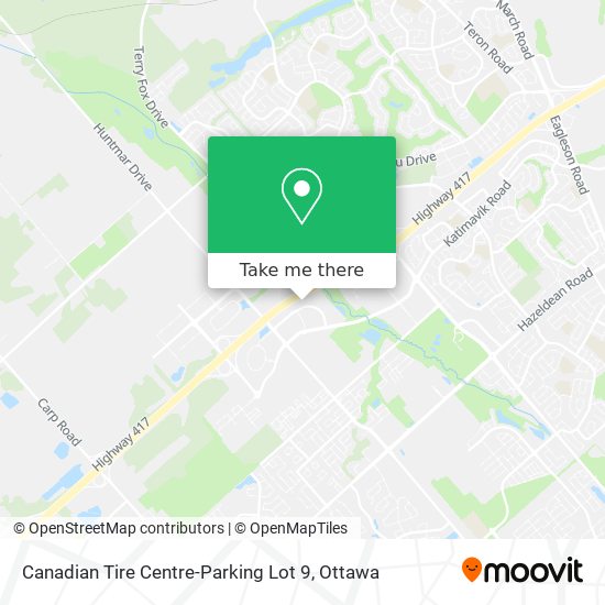 Canadian Tire Centre-Parking Lot 9 map