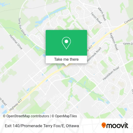 Exit 140/Promenade Terry Fox/E map