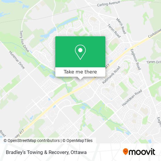Bradley's Towing & Recovery map
