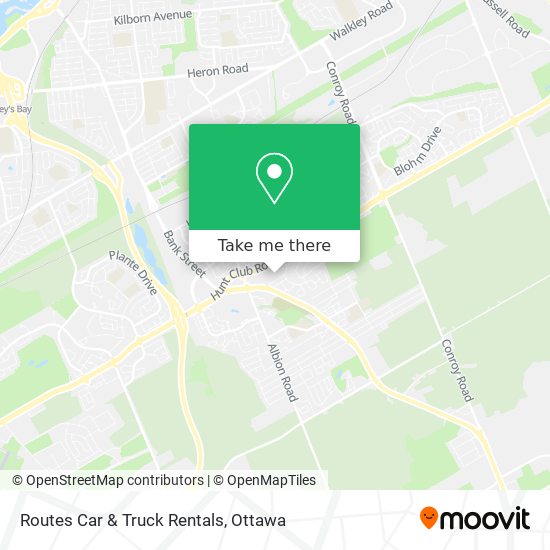 Routes Car & Truck Rentals map