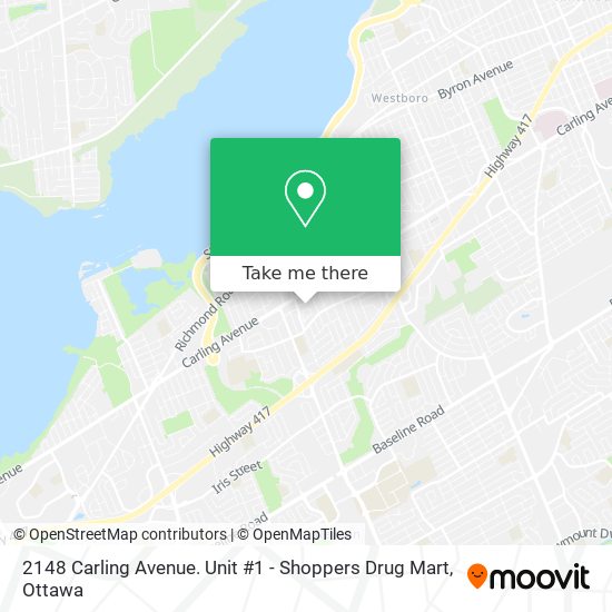 2148 Carling Avenue. Unit #1 - Shoppers Drug Mart map