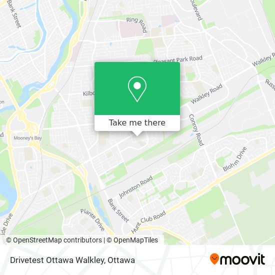 Drivetest Ottawa Walkley map