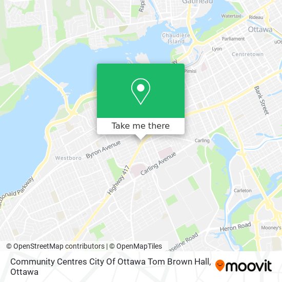 Community Centres City Of Ottawa Tom Brown Hall map