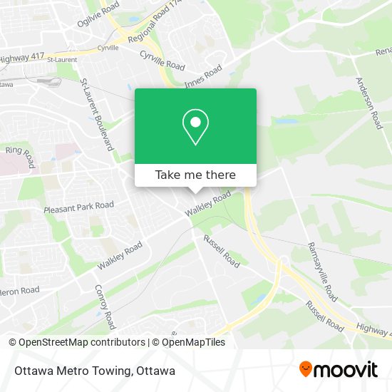 Ottawa Metro Towing map
