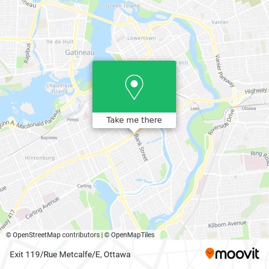 Exit 119/Rue Metcalfe/E map