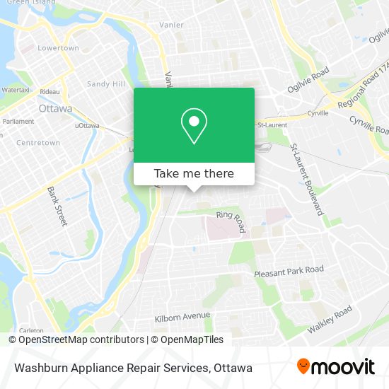 Washburn Appliance Repair Services map