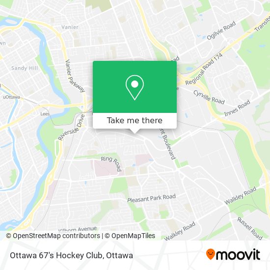 Ottawa 67's Hockey Club map