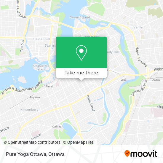 Pure Yoga Ottawa map