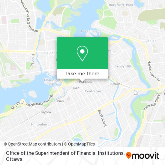Office of the Superintendent of Financial Institutions map