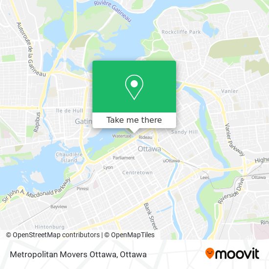 Metropolitan Movers Ottawa map