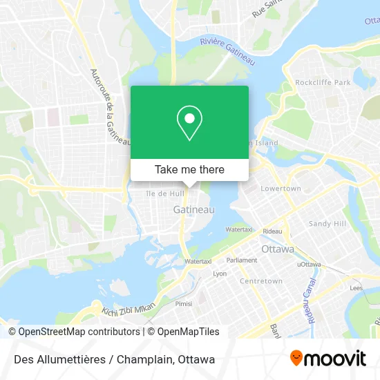 Des Allumettières / Champlain map