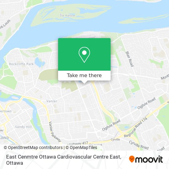 East Cenmtre Ottawa Cardiovascular Centre East map