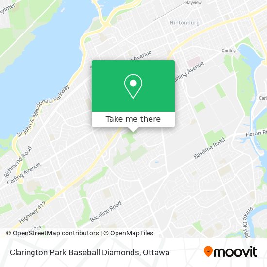 Clarington Park Baseball Diamonds map