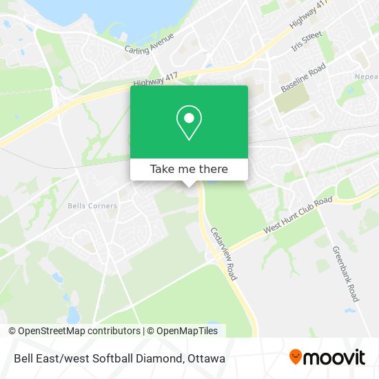 Bell East / west Softball Diamond map