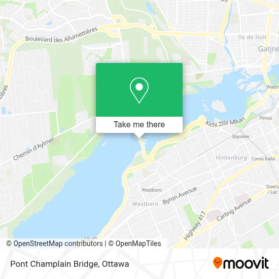 Pont Champlain Bridge map