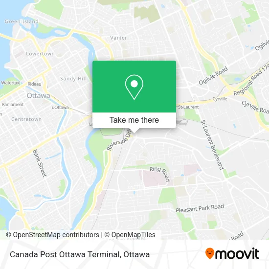 Canada Post Ottawa Terminal map