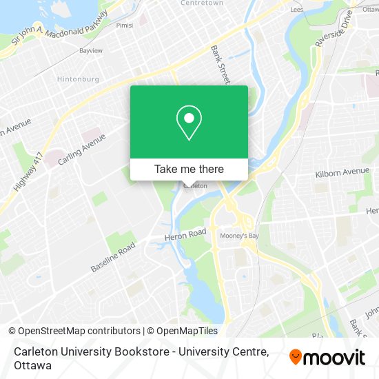 Carleton University Bookstore - University Centre plan