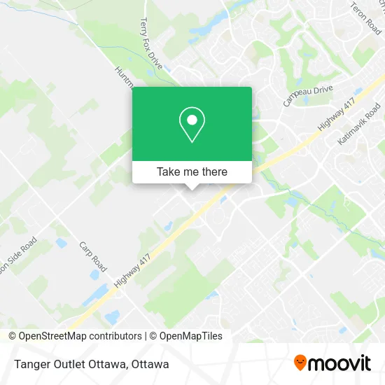 Tanger Outlet Ottawa map