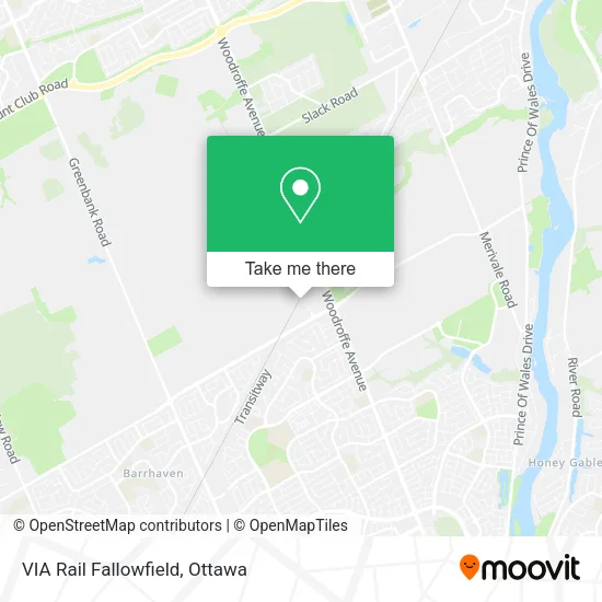 VIA Rail Fallowfield map
