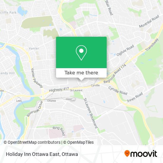Holiday Inn Ottawa East map