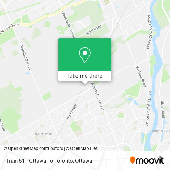 Train 51 - Ottawa To Toronto map