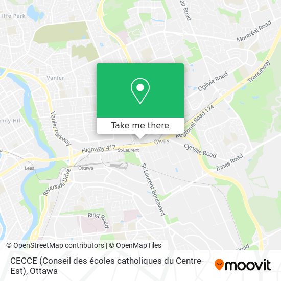 CECCE (Conseil des écoles catholiques du Centre-Est) map
