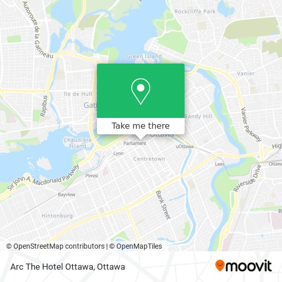 Arc The Hotel Ottawa map