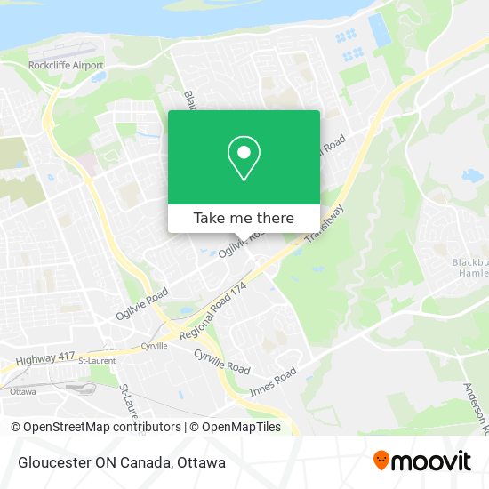 Gloucester ON Canada map