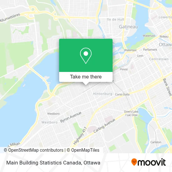 Main Building Statistics Canada map