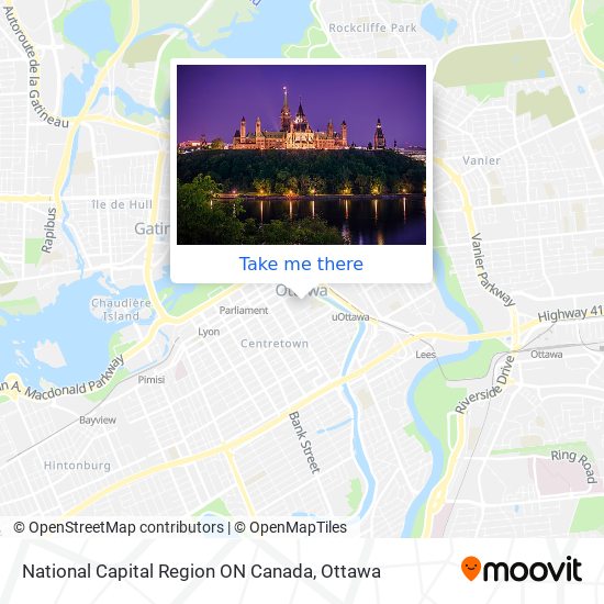 National Capital Region ON Canada map