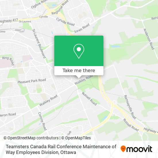Teamsters Canada Rail Conference Maintenance of Way Employees Division map