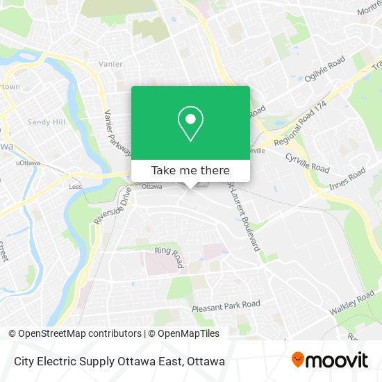 City Electric Supply Ottawa East map