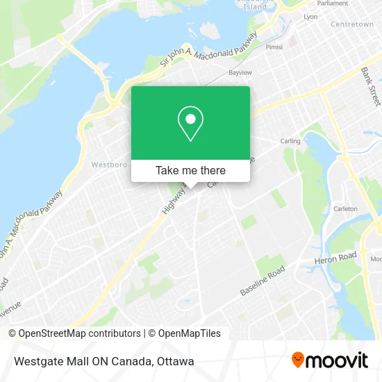 Westgate Mall ON Canada map