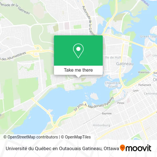 Université du Québec en Outaouais Gatineau map